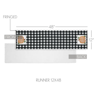 Annie Black Check Pumpkin Runner 12x48 - The Fox Decor